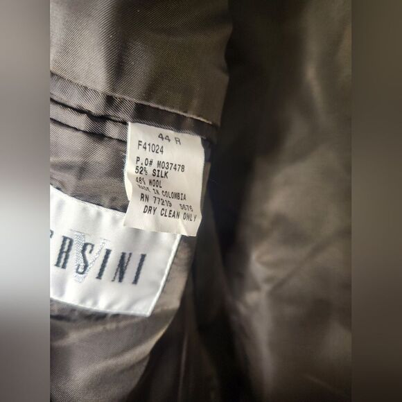 Versini 44R SILK WOOL Blend Checkered Brown Lined Pockets 3 Buttons Men Blazer - Picture 4 of 11